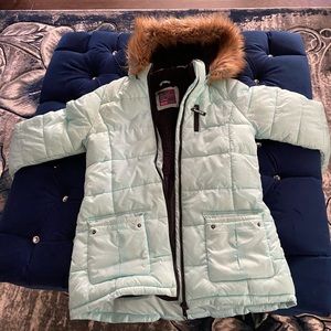 justice ice blue teen winter jacket